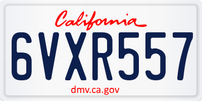 CA license plate 6VXR557