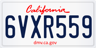 CA license plate 6VXR559