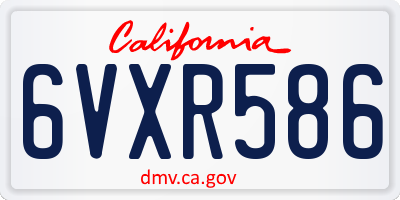 CA license plate 6VXR586