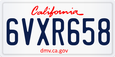 CA license plate 6VXR658