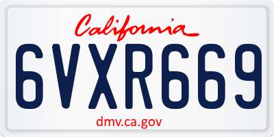 CA license plate 6VXR669