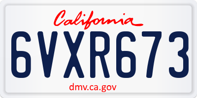 CA license plate 6VXR673