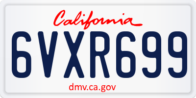 CA license plate 6VXR699