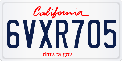 CA license plate 6VXR705
