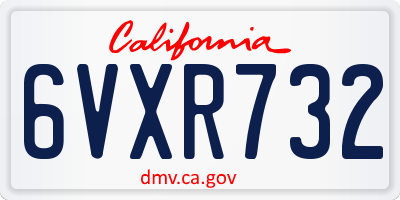 CA license plate 6VXR732