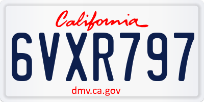 CA license plate 6VXR797