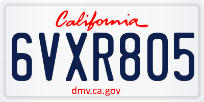 CA license plate 6VXR805