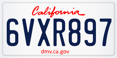 CA license plate 6VXR897