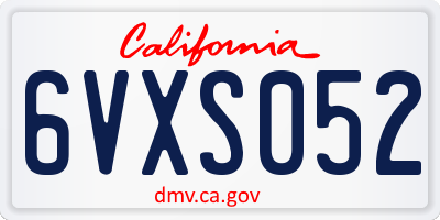 CA license plate 6VXS052