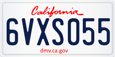 CA license plate 6VXS055