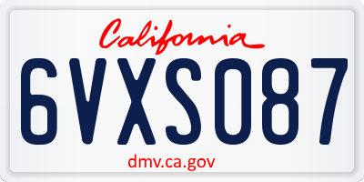 CA license plate 6VXS087