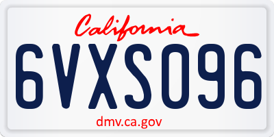 CA license plate 6VXS096