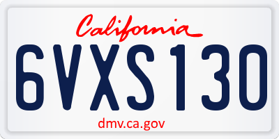CA license plate 6VXS130
