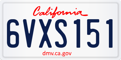 CA license plate 6VXS151