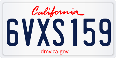 CA license plate 6VXS159
