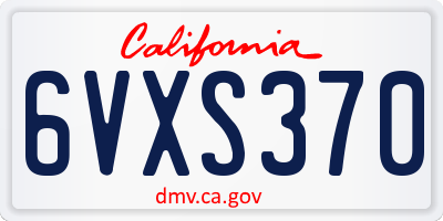 CA license plate 6VXS370