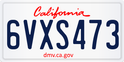 CA license plate 6VXS473