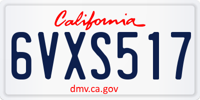 CA license plate 6VXS517