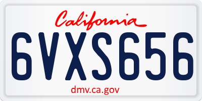 CA license plate 6VXS656