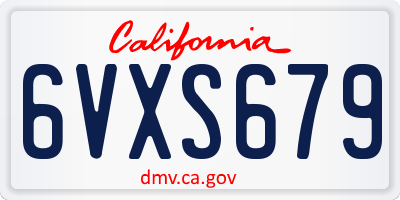CA license plate 6VXS679