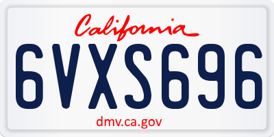 CA license plate 6VXS696