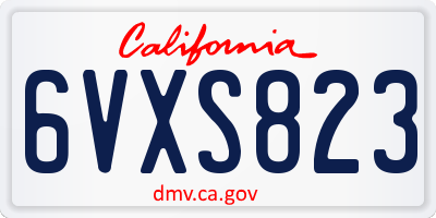 CA license plate 6VXS823