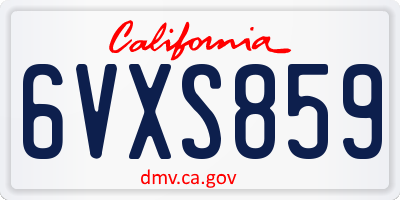 CA license plate 6VXS859