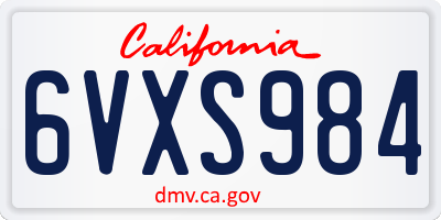 CA license plate 6VXS984