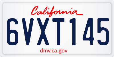 CA license plate 6VXT145
