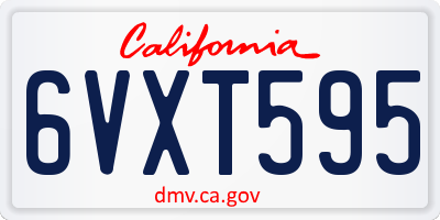 CA license plate 6VXT595