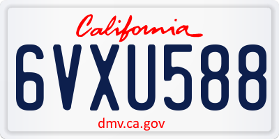 CA license plate 6VXU588