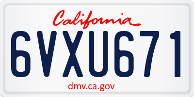 CA license plate 6VXU671