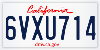 CA license plate 6VXU714
