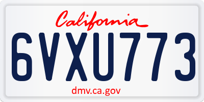 CA license plate 6VXU773