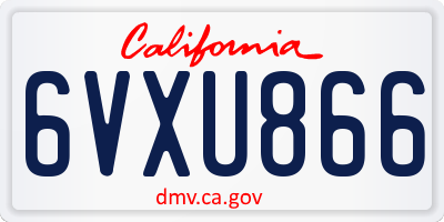 CA license plate 6VXU866