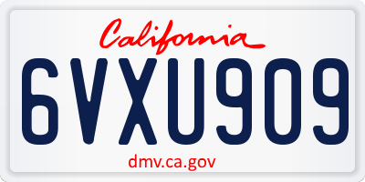 CA license plate 6VXU909