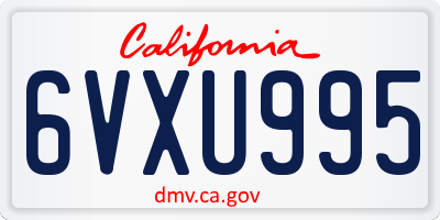 CA license plate 6VXU995