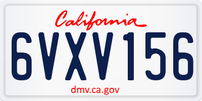 CA license plate 6VXV156