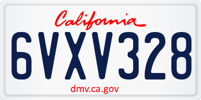 CA license plate 6VXV328