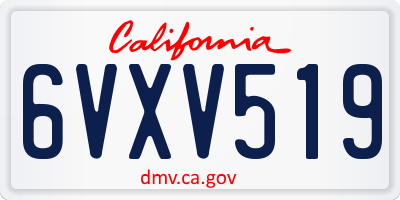 CA license plate 6VXV519