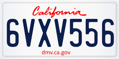 CA license plate 6VXV556