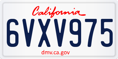 CA license plate 6VXV975