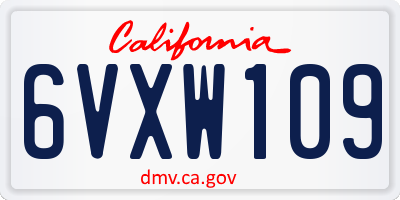 CA license plate 6VXW109