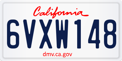 CA license plate 6VXW148
