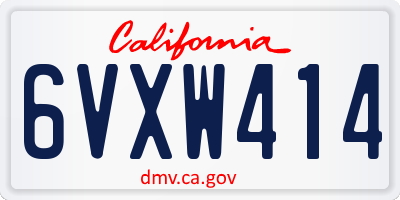 CA license plate 6VXW414