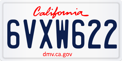 CA license plate 6VXW622