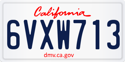 CA license plate 6VXW713