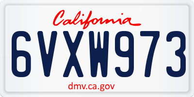 CA license plate 6VXW973