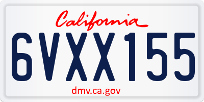 CA license plate 6VXX155