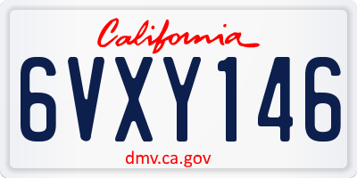 CA license plate 6VXY146